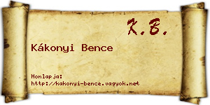 Kákonyi Bence névjegykártya